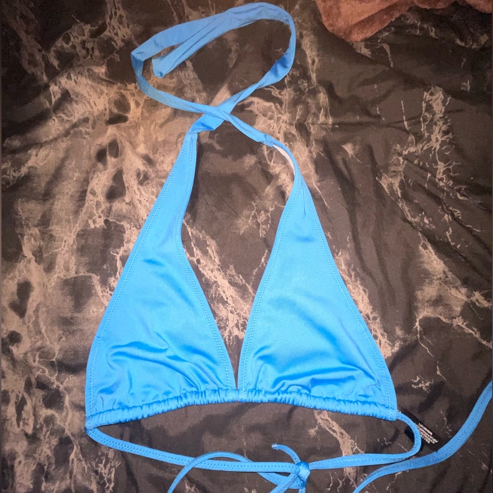 Blue bikini top